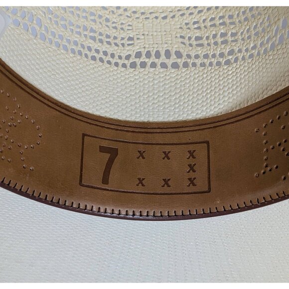 Resistol Denison Double RR Collection 7X Bangora Straw Cowboy Hat Size 7 1/8 - Picture 8 of 8
